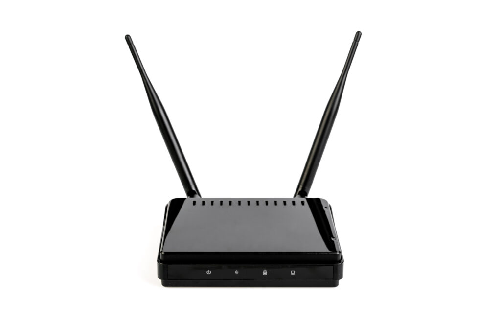 wireless router on white background .